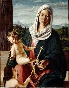 Michele da Verona Madonna and Child with the Infant Saint John the Baptist oil on canvas